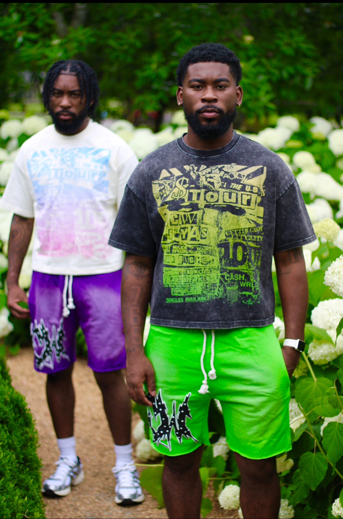 Cropped Green Fleece Shorts with Rope Drawstrings