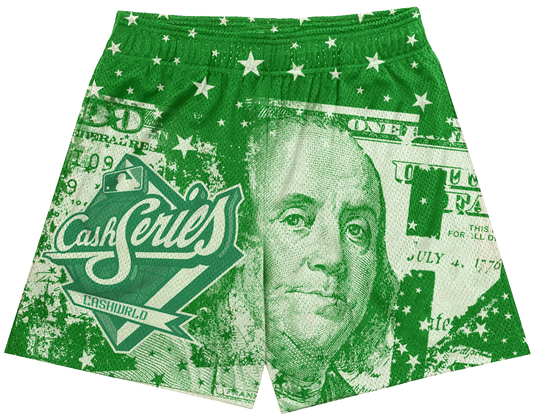 Mesh Jogger Shorts – Green, Cropped Fit